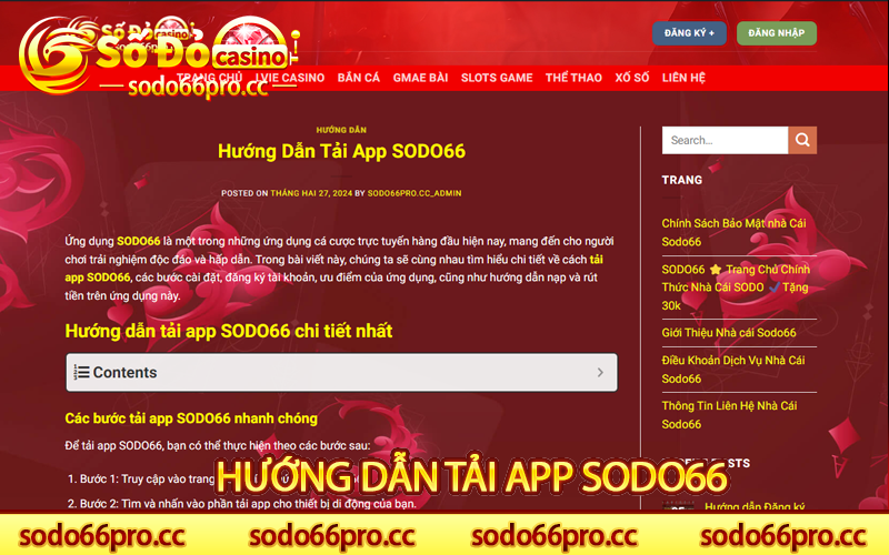 Hướng Dẫn Tải App SODO66